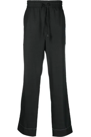 BRIONI Drawstring-waist wool trousers