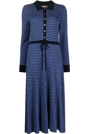 N.PEAL Geometric-print knitted dress