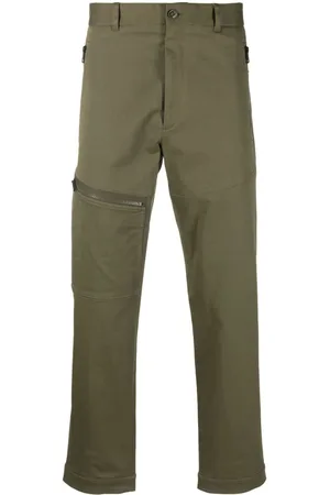 Moncler Logo-patch twill tapered-leg trousers