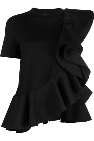 Alexander McQueen Asymmetric ruffled T-shirt