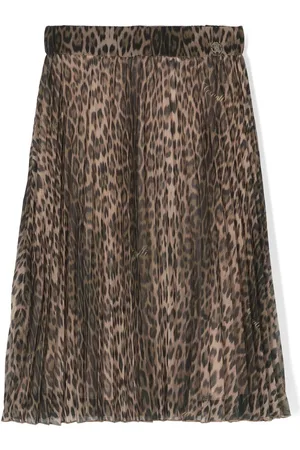 Roberto Cavalli Cheetah-print pleated skirt