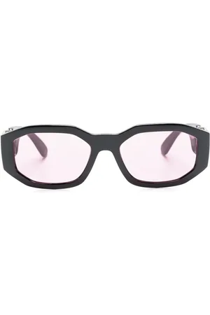 VERSACE Medusa-plaque hexagonal-frame sunglasses