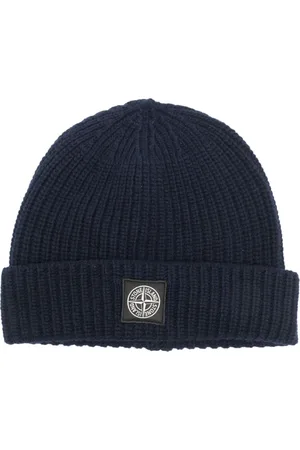Stone Island Logo-patch ribbed beanie