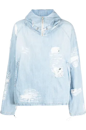 424 FAIRFAX Distressed cotton hooded jacket