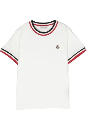 Moncler Logo-patch stripe-detail T-shirt