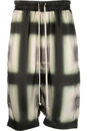 Rick Owens Plaid-print knee-length shorts