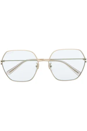 Gucci Geometric-frame hexagonal sunglasses