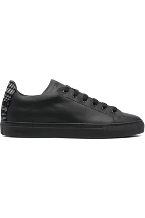 Missoni Woven-heel counter leather sneakers