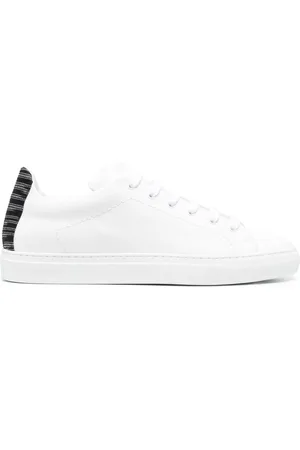 Missoni Woven-heel counter leather sneakers