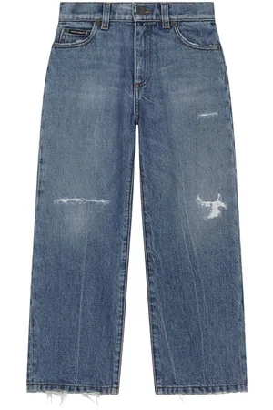 Dolce & Gabbana Logo-plaque wide-leg jeans