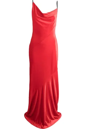 Serafini Cowl-neck draped maxi dress