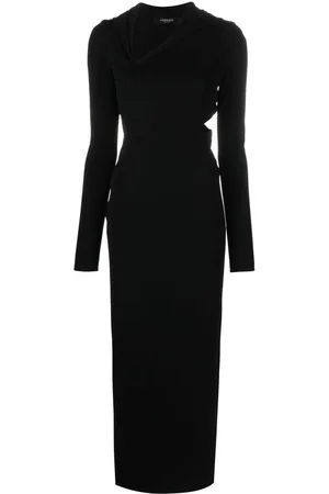 VERSACE Cut-out hooded maxi dress