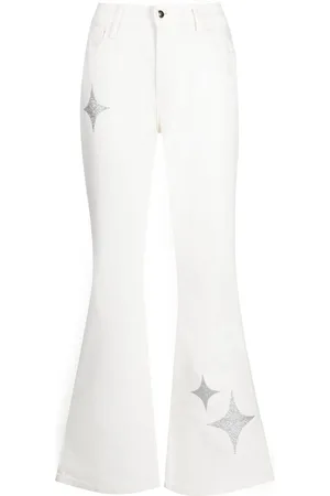 Madison.Maison Star-print high-rise flared jeans