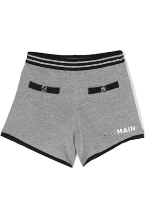 Balmain Logo-print wool shorts
