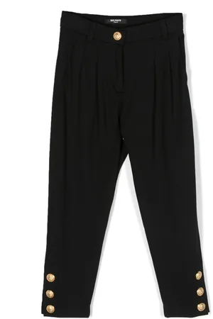 Balmain Buttoned-cuff high-waisted trousers