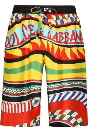 Dolce & Gabbana Carreto-print silk bermuda shorts
