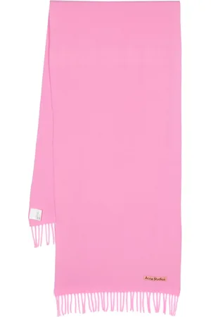 Acne Studios Logo-tag frayed-edge scarf