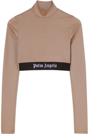 Palm Angels Logo-tape cropped T-shirt