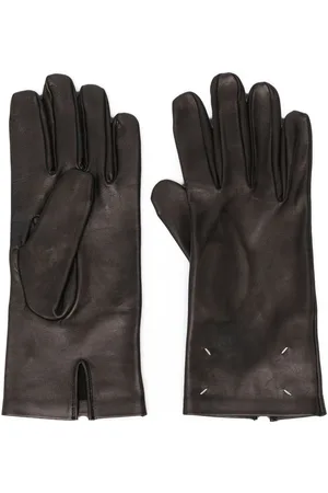 Maison Margiela Sandstorm four-stitch logo leather gloves