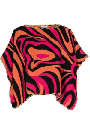 PUCCI Junior Abstract-pattern virgin wool poncho