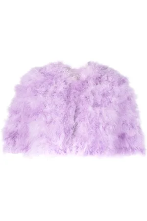 Twin-Set Turkey-feathers cropped cape jacket