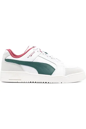 PUMA Colour-block panelled leather low-top sneakers