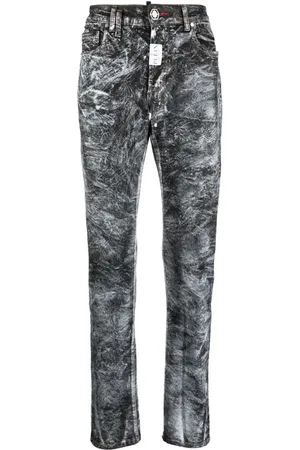 Philipp Plein Abstract-print straight-leg jeans