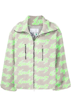 Natasha Zinko Slogan-print zip-up fleece jacket