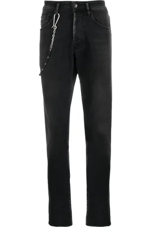sartoria tramarossa Chain-detail slim-fit cotton jeans