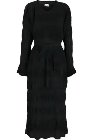 HENRIK VIBSKOV Plissé-effect tied-waist midi dress