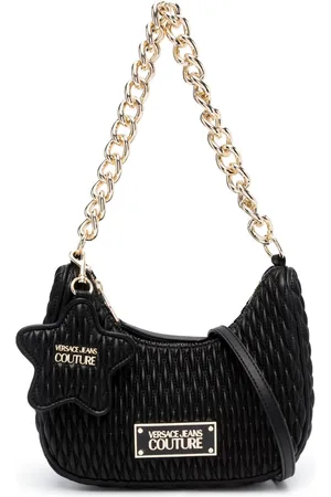 VERSACE Logo-plaque quilted shoulder bag