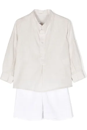 Amaya Pinstriped linen-cotton shirt and shorts set
