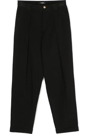 Balmain Pleated straight-leg cotton trousers