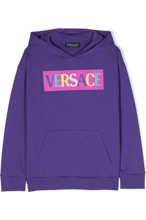 VERSACE Logo-print cotton hoodie