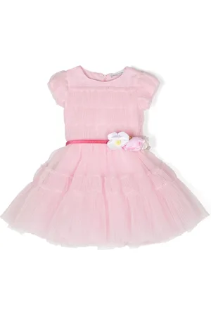 MONNALISA Faux-flower-detail tulle dress