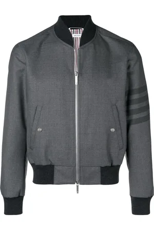 Thom Browne 4-Bar Ribbed Knit Blouson Jacket