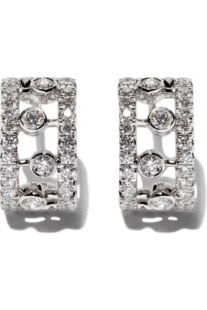 De Beers 18kt white gold Dewdrop diamond hoop earrings