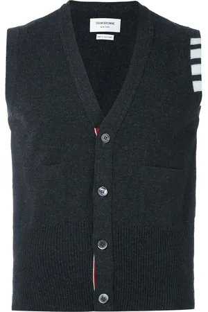 Thom Browne 4-Bar Cashmere Cardigan Vest