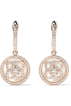 De Beers 18kt rose gold Enchanted Lotus mother-of-pearl and diamond sleeper earrings