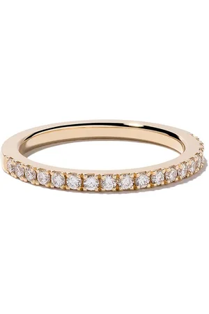De Beers 18kt yellow DB Classic diamond half eternity band