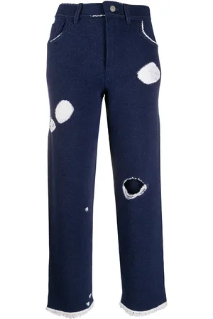 Barrie Denim-inspired knitted boyfriend trousers