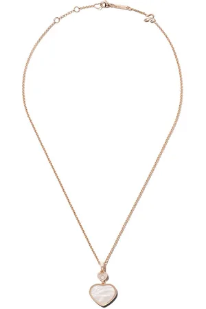 Chopard 18kt rose gold Happy Hearts mother-of-pearl and diamond pendant necklace