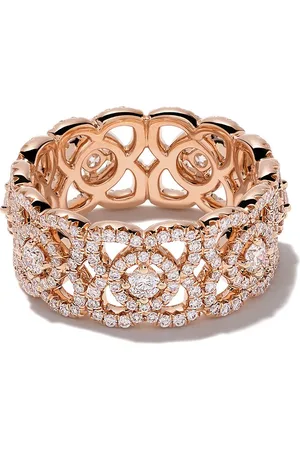De Beers 18kt rose gold Enchanted Lotus diamond band ring
