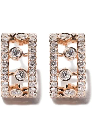 De Beers 18kt rose gold Dewdrop diamond hoop earrings