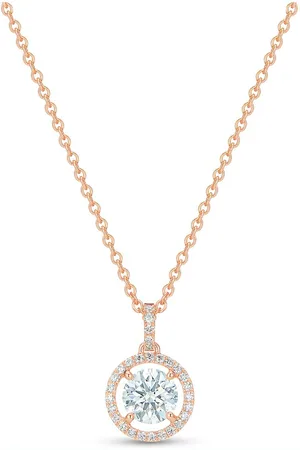 De Beers 18kt rose Aura diamond pendant necklace