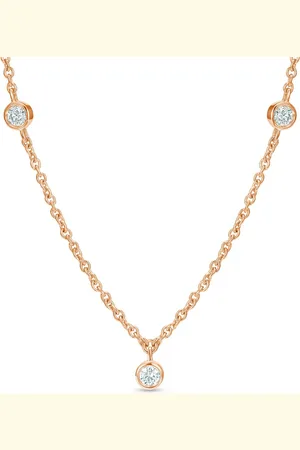 De Beers 18kt rose Clea five diamond necklace