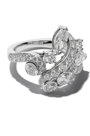 De Beers 18kt white gold Adonis Rose cluster diamond ring