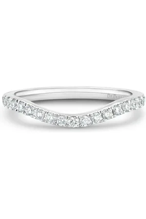 De Beers Platinum DB Classic diamond half eternity band ring