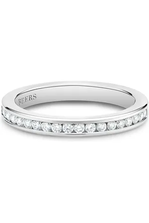 De Beers Platinum channel-set half eternity diamond band ring