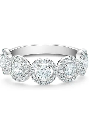 De Beers Platinum Aura half diamond eternity band ring